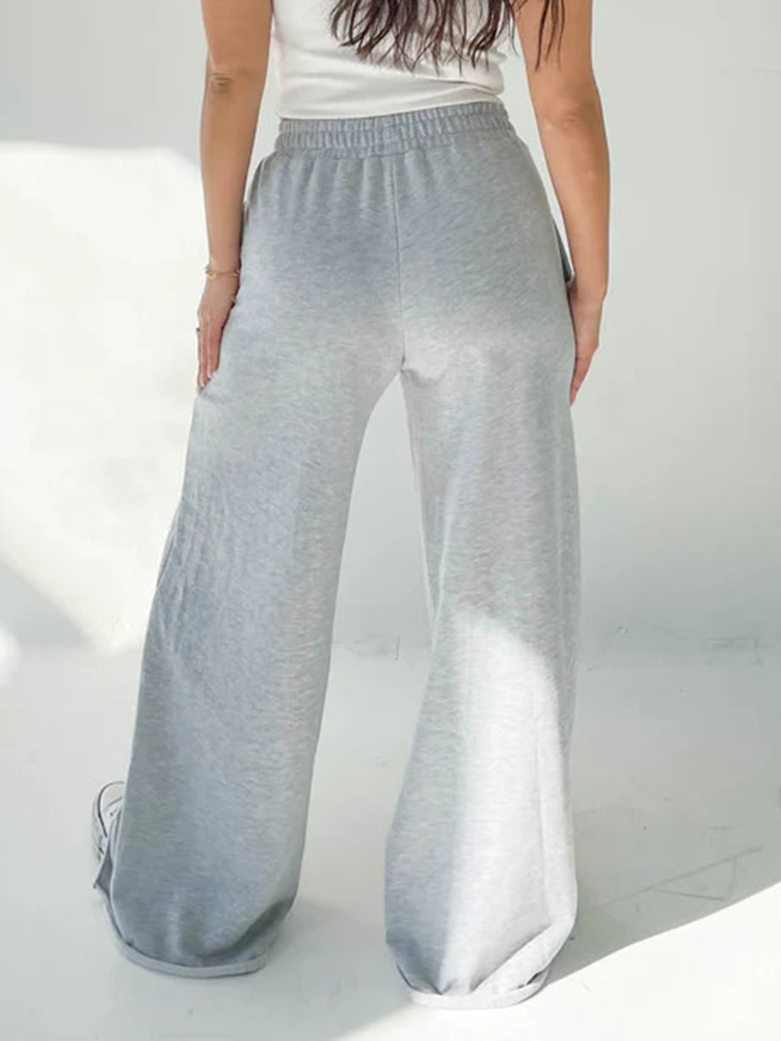 Elastic Waist Wide Leg Pants