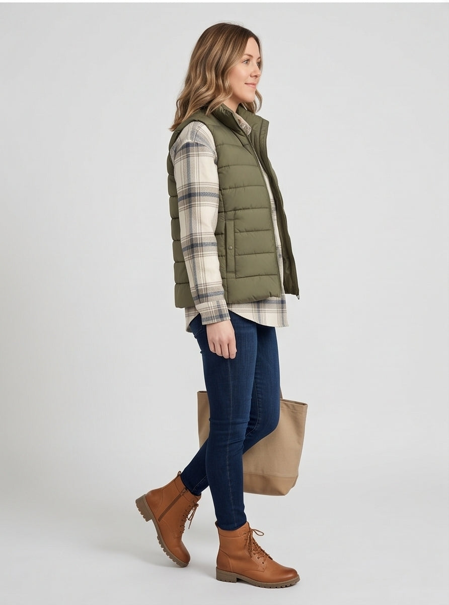 Oversized Plaid Flannel Shirt Cream Grey Check, Winter Layering Top