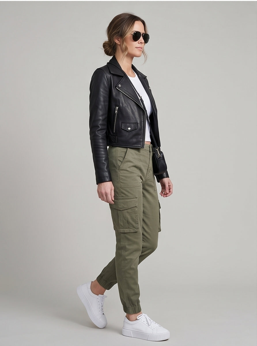 Relaxed Cargo Pants in Olive