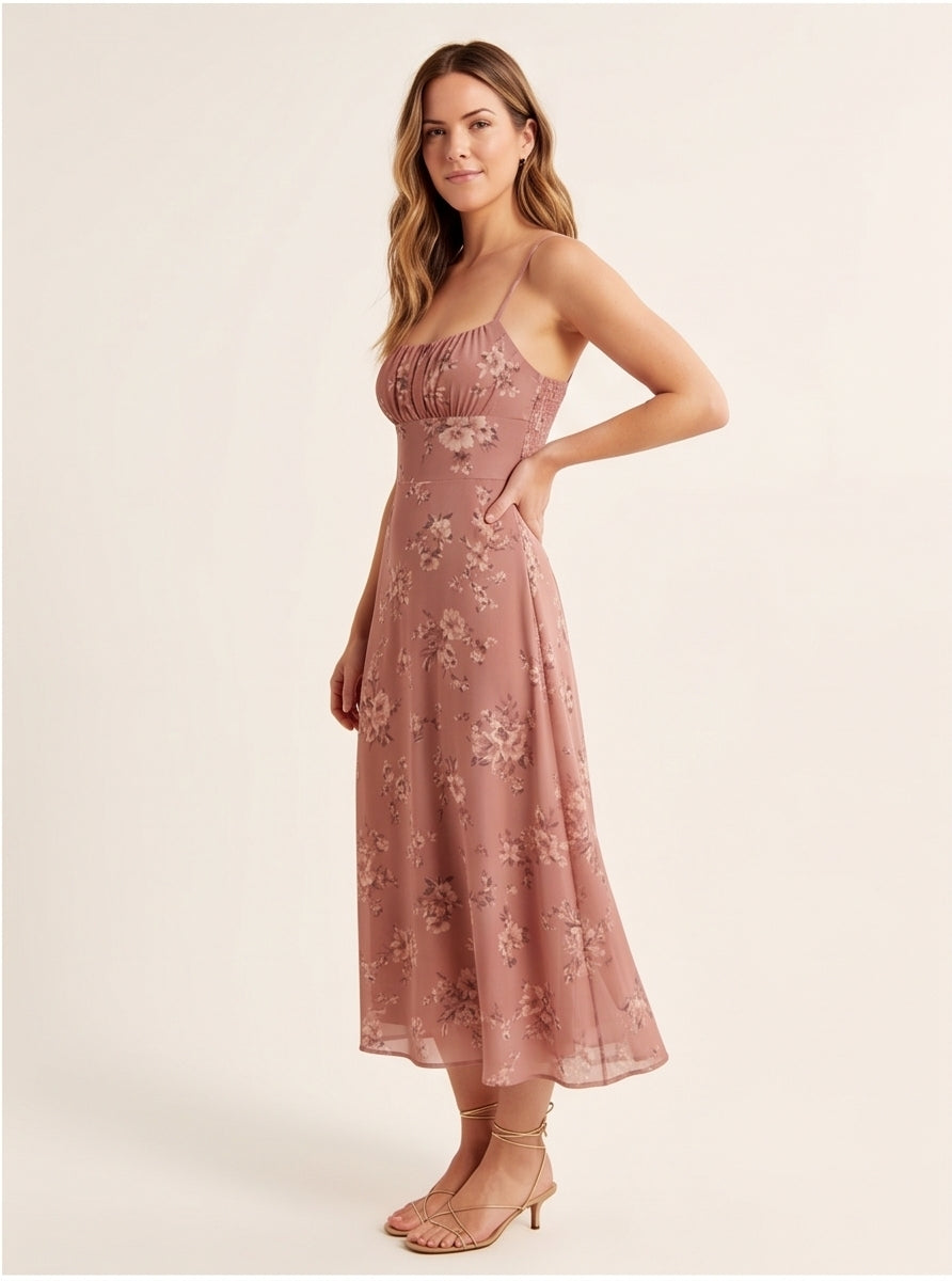 Flowy Floral Midi Dress