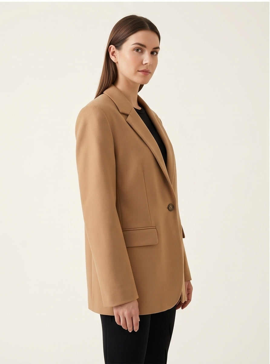 Longline Oversized Camel Blazer