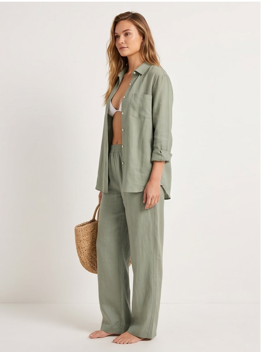 Sage Green Linen Shirt