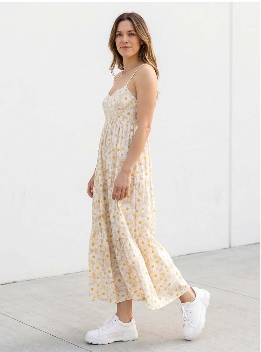 Daisy Print Tiered Sundress