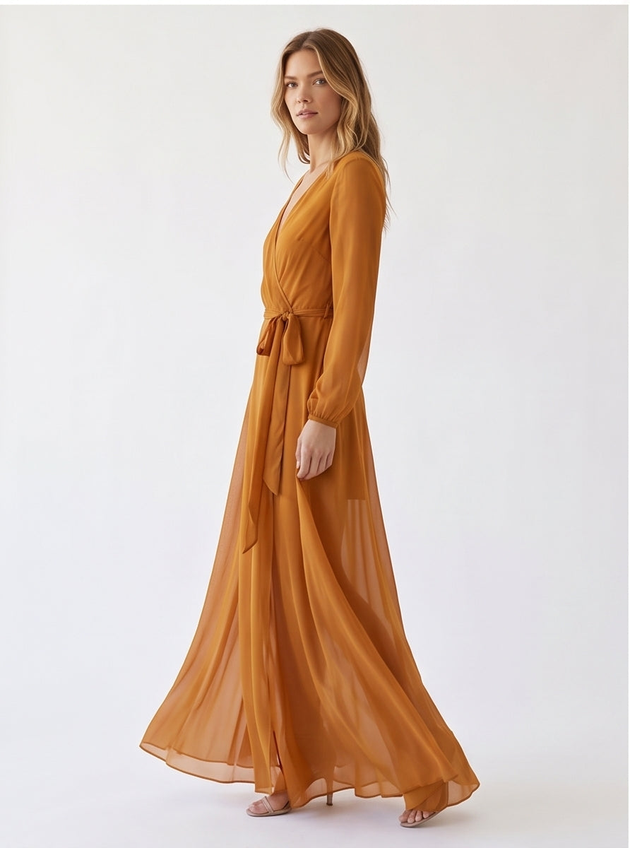 Amber Chiffon Wrap Maxi Dress