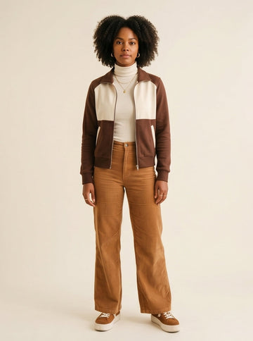 High-Rise Wide-Leg Corduroy Trousers Caramel