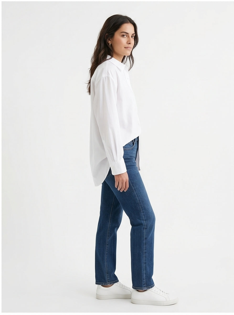Oversized White Cotton Button-Down Shirt