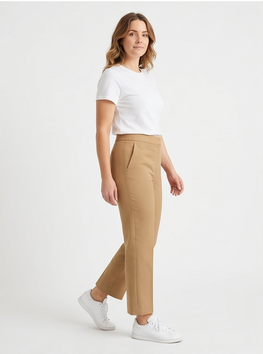 Straight-Leg Khaki Trousers in Camel