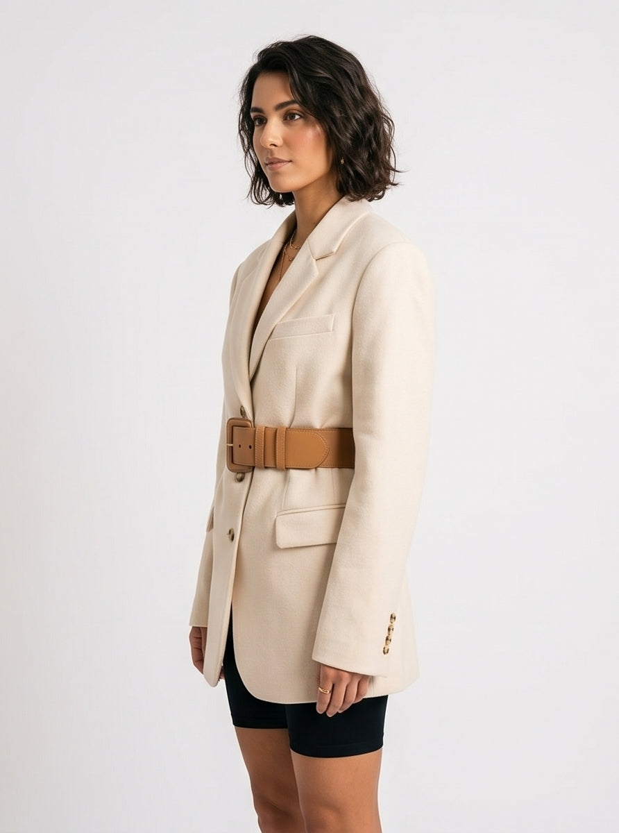 Oversized Longline Cream Blazer