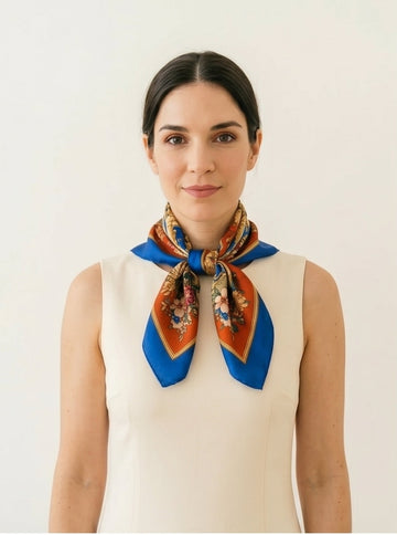 Bold Printed Silk Square Headscarf