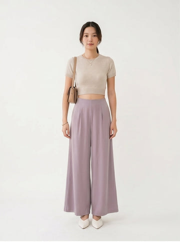 Dusty Lavender Wide-Leg Palazzo Pants