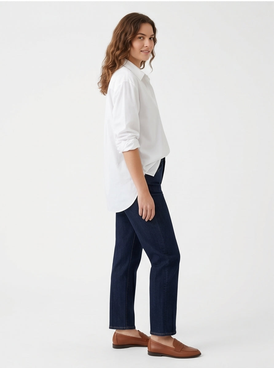 Oversized White Shirt — Classic Cotton Button-Down, Everyday Casual Top