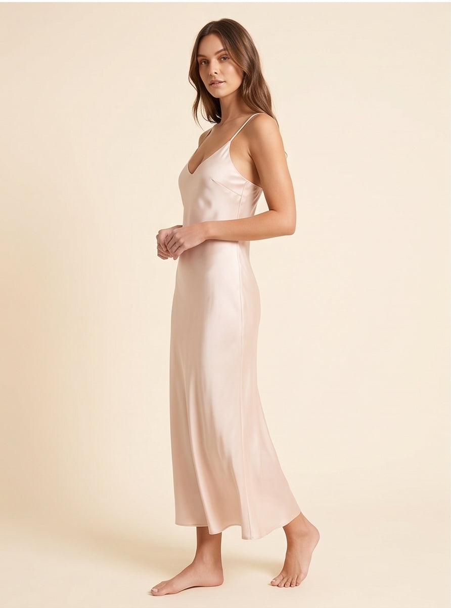 Blush Satin Slip Dress
