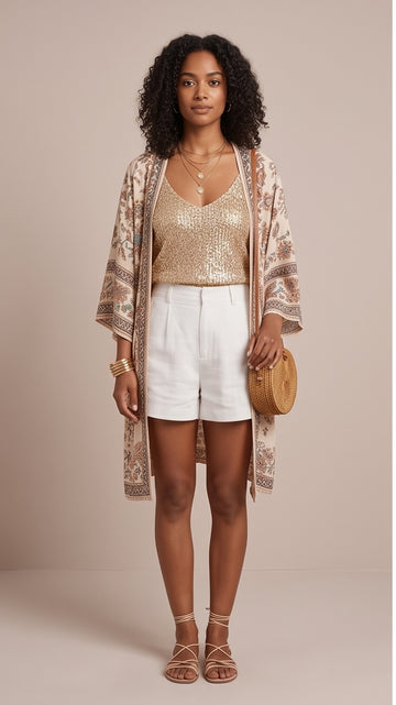 Gold Sequin Tank Top