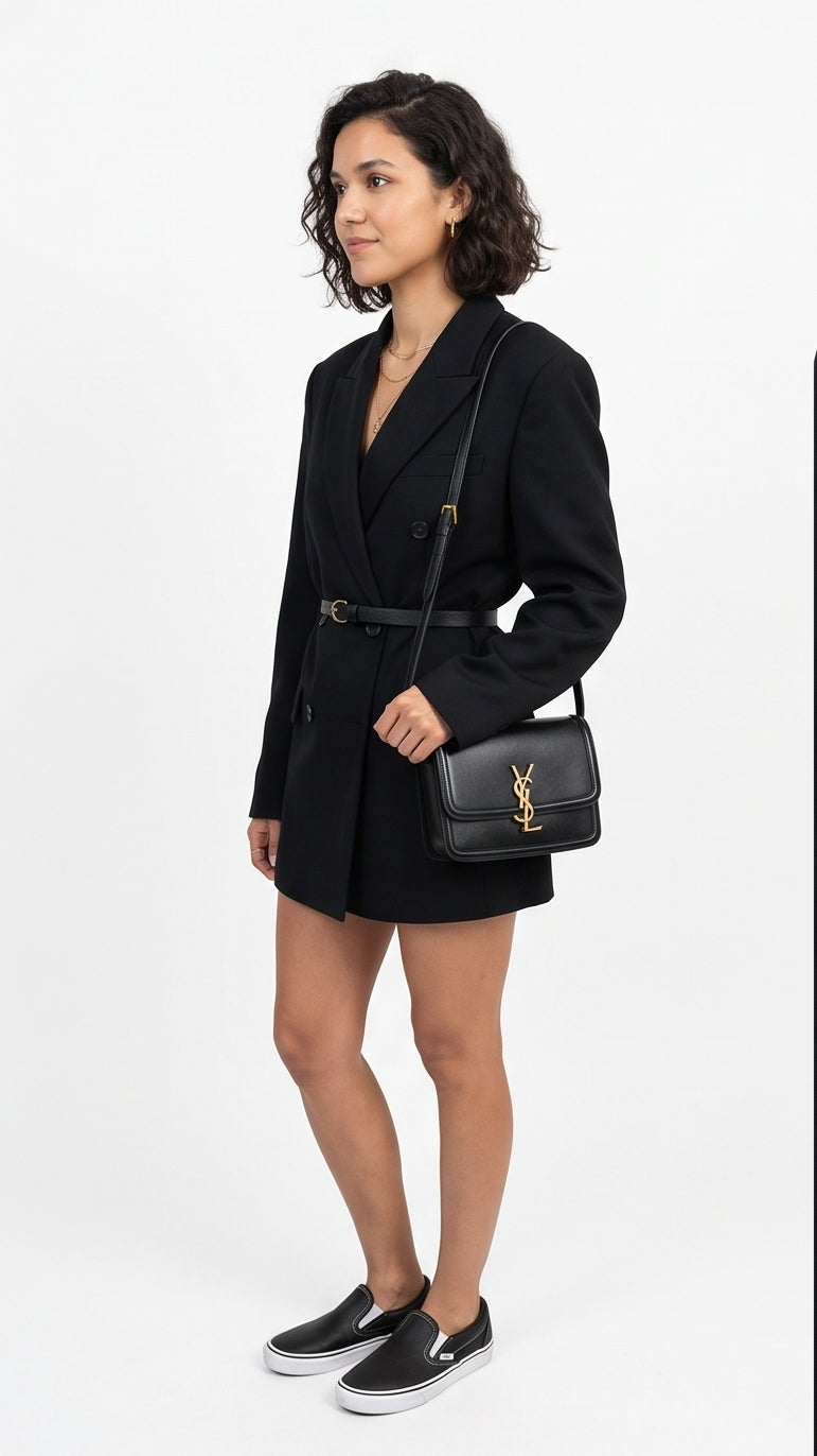 Oversized Belted Blazer Dress for Women