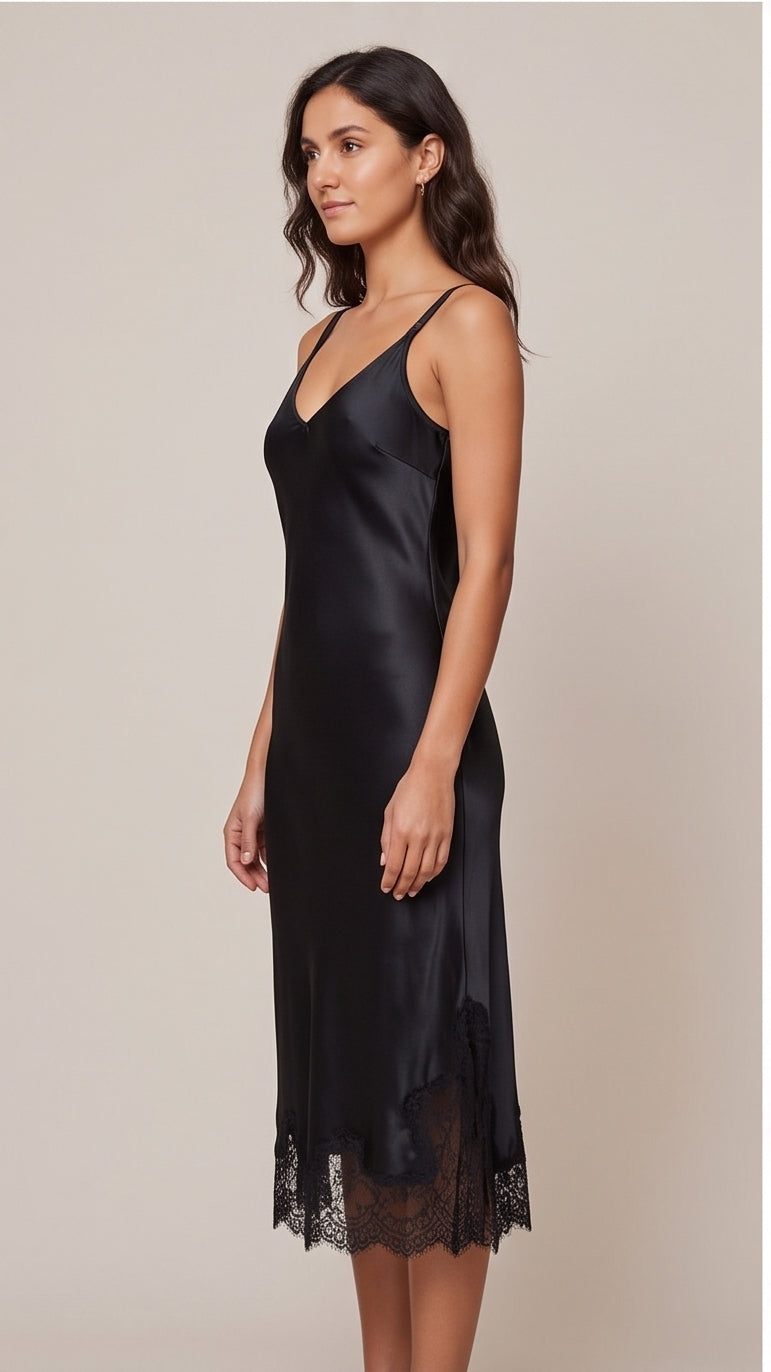 Lace-Trim Slip Dress