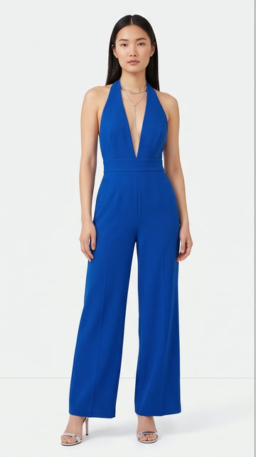 Cobalt Blue Halter Jumpsuit