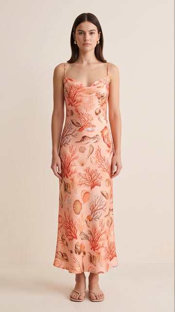 Coral Reef Print Slip Dress