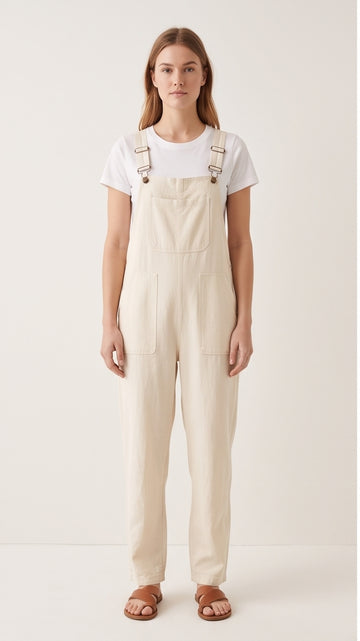 Cream Linen Overalls