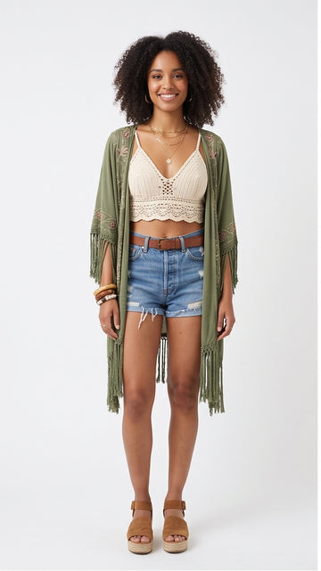 Cream Crochet Crop Top