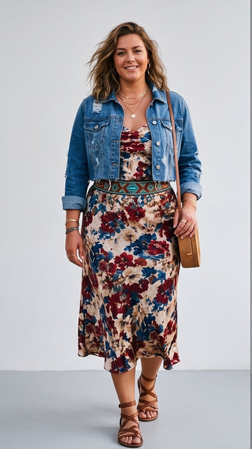 Curvy Floral Slip Festival Dress