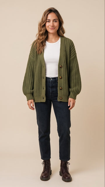 Oversized Chunky Knit Cardigan