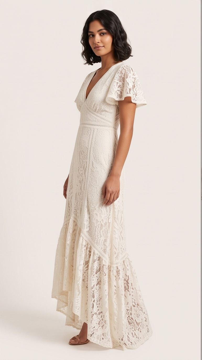Ivory Lace Maxi Dress