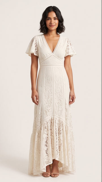 Ivory Lace Maxi Dress