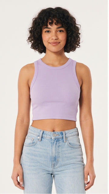 Lavender Ribbed Crop Top