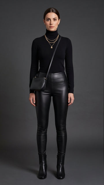 Black Leather Leggings for Sleek