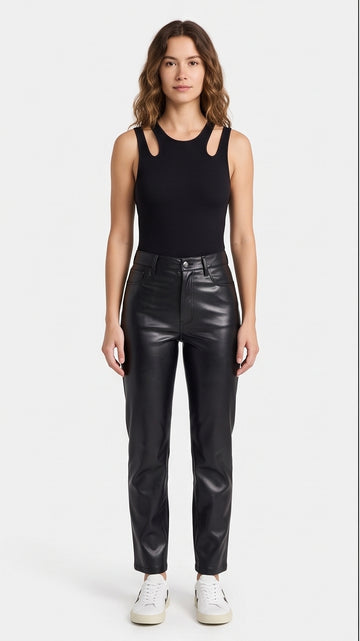 Shiny Faux Leather Pants for Women