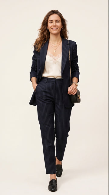 Pinstripe Tailored Bridal Blazer & Trouser Set