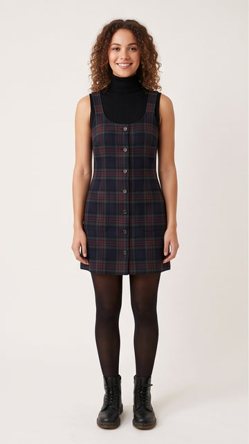 Plaid Pinafore Dress