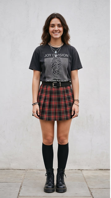 Pleated Plaid Mini Skirt