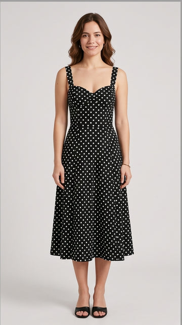 Polka Dot Sweetheart Midi Dress