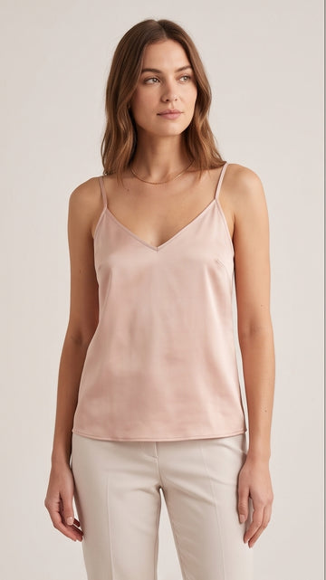 Blush Satin Slip Vest & Trouser Bridal Set