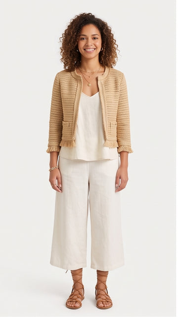 Woven Cropped Jacket
