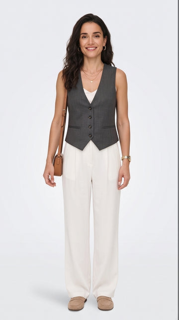 Tailored Vest & Wide-Leg Trouser Bridal Set
