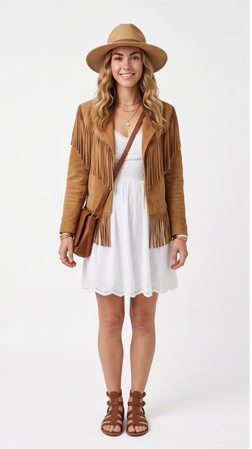 Tan Suede Fringe Jacket