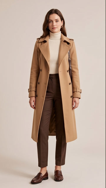 Classic Camel Trench Coat