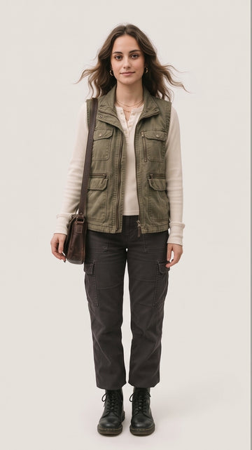 Boxy Utility Vest – Grunge Layering Essential