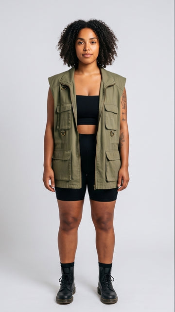 Curvy Oversized Utility Festival Vest