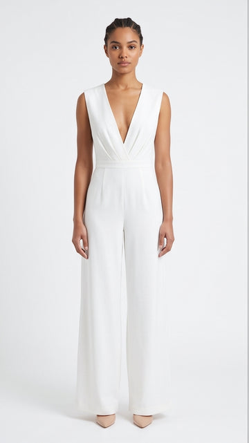 White Wide-Leg Jumpsuit