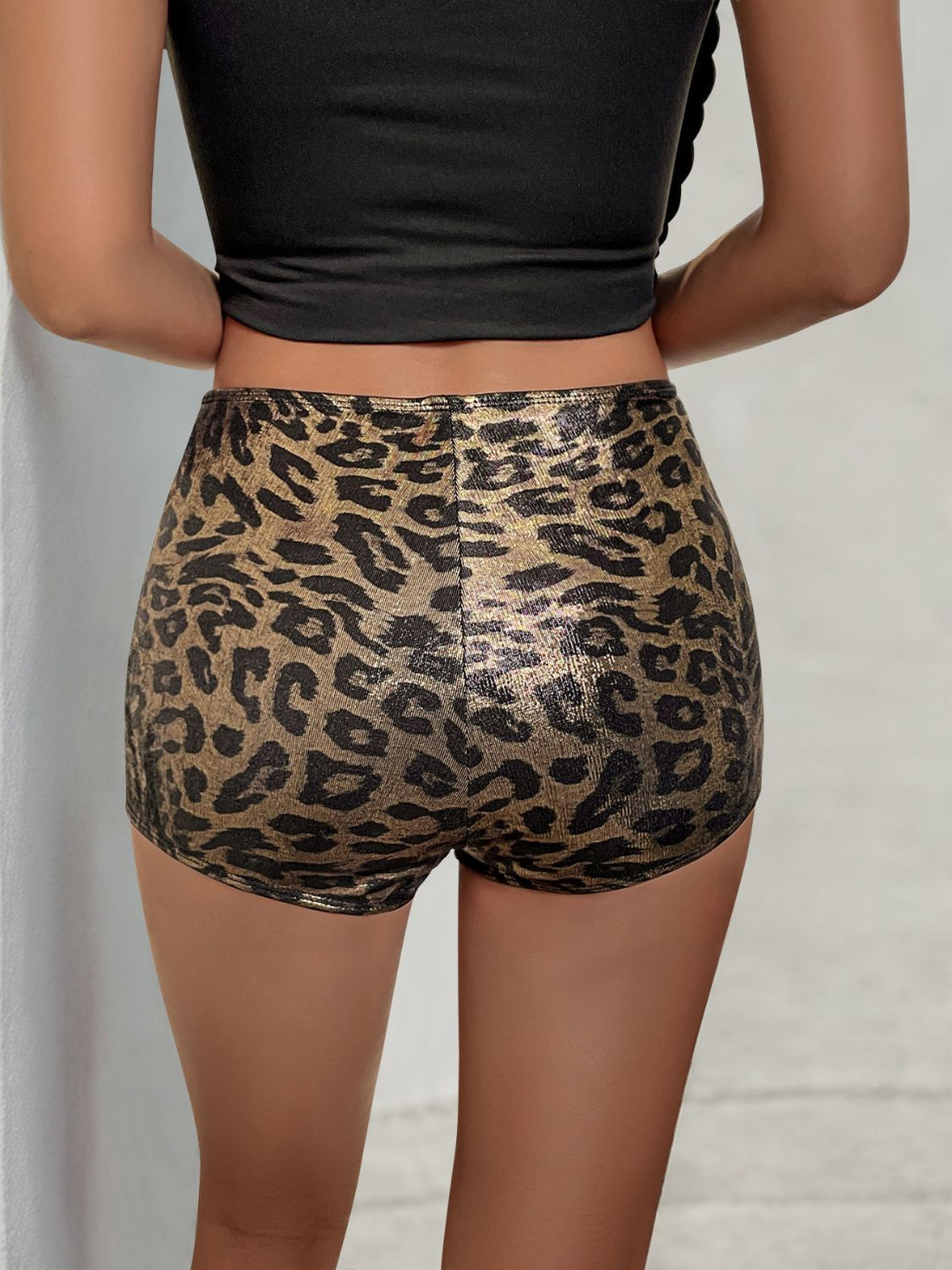 Leopard Mid-Rise Waist Shorts