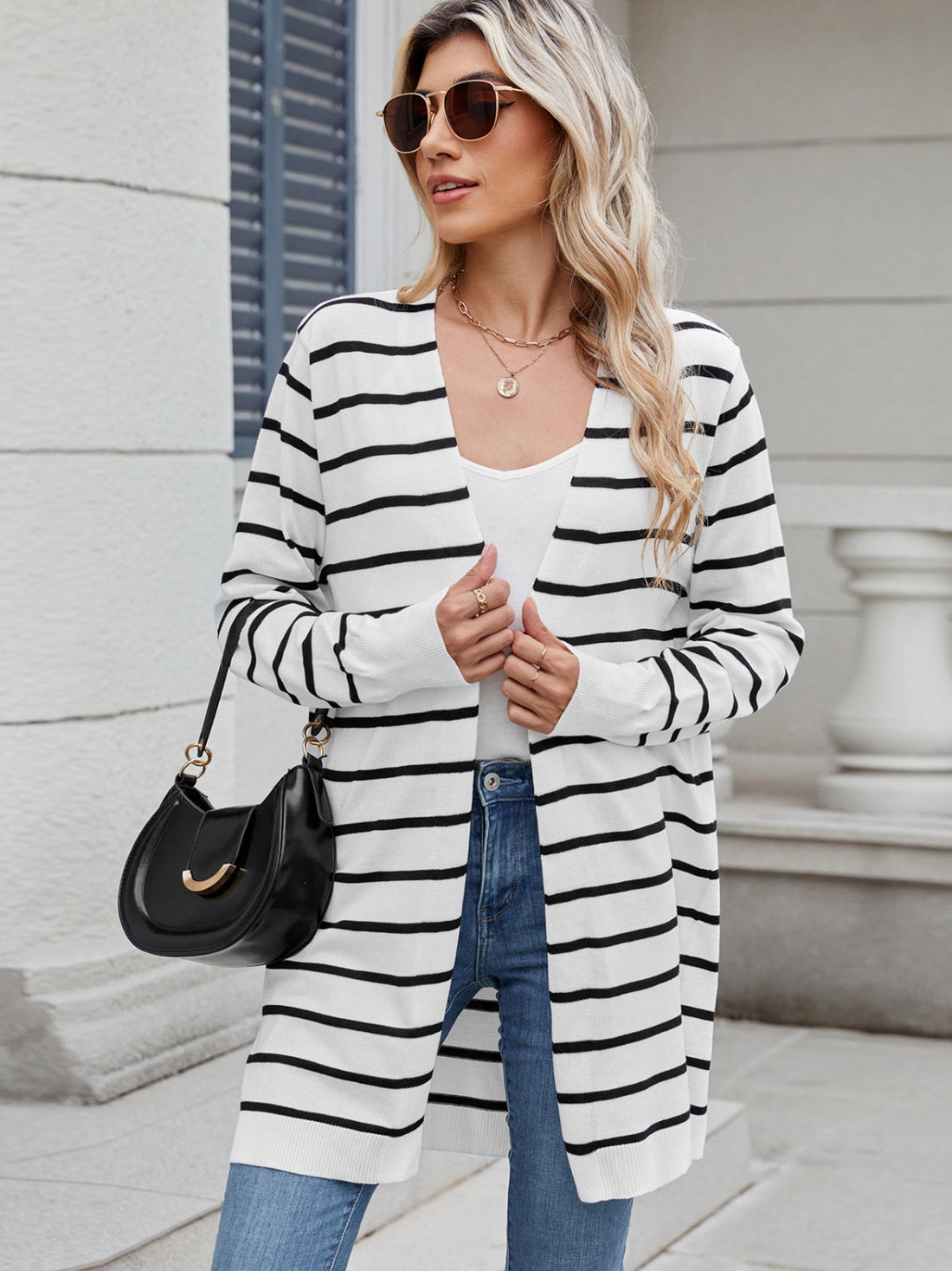 Open Front Long Sleeve Cardigan